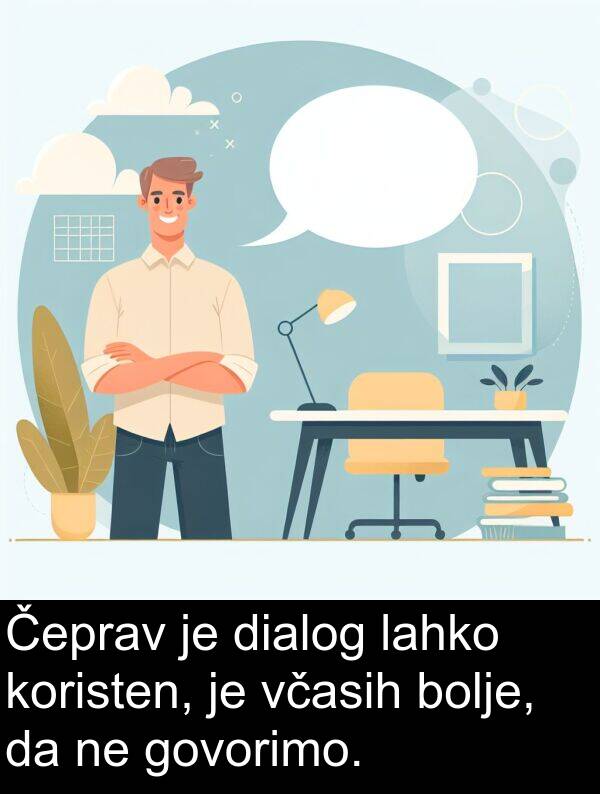 koristen: Čeprav je dialog lahko koristen, je včasih bolje, da ne govorimo.