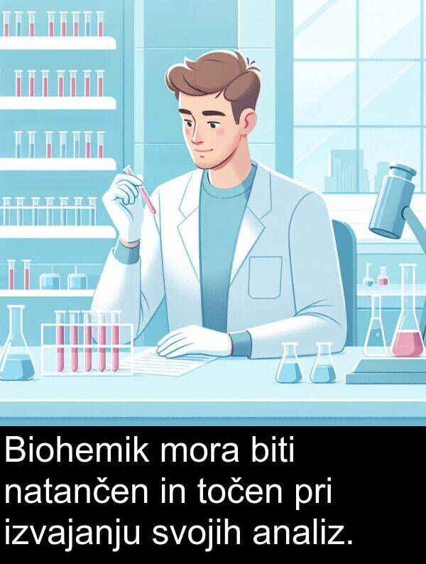 biti: Biohemik mora biti natančen in točen pri izvajanju svojih analiz.