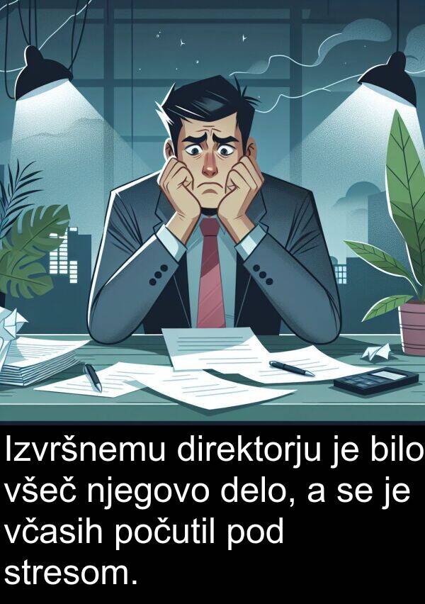 včasih: Izvršnemu direktorju je bilo všeč njegovo delo, a se je včasih počutil pod stresom.