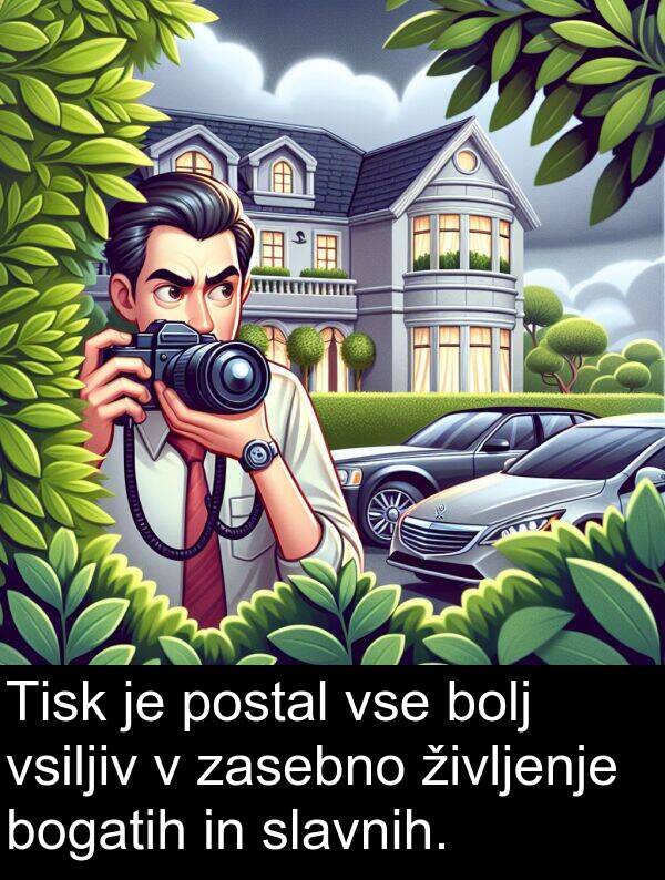 bogatih: Tisk je postal vse bolj vsiljiv v zasebno življenje bogatih in slavnih.