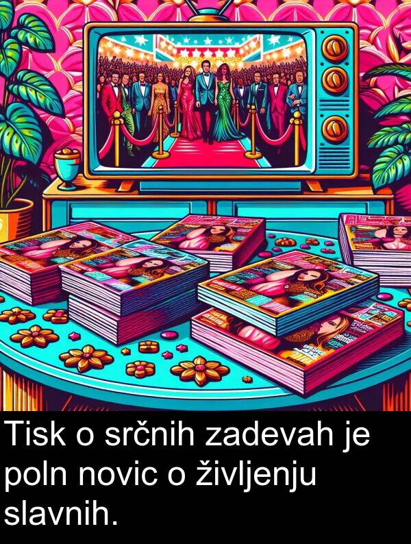 življenju: Tisk o srčnih zadevah je poln novic o življenju slavnih.