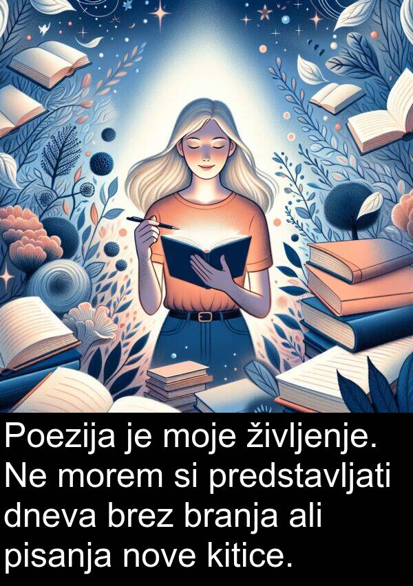 kitice: Poezija je moje življenje. Ne morem si predstavljati dneva brez branja ali pisanja nove kitice.