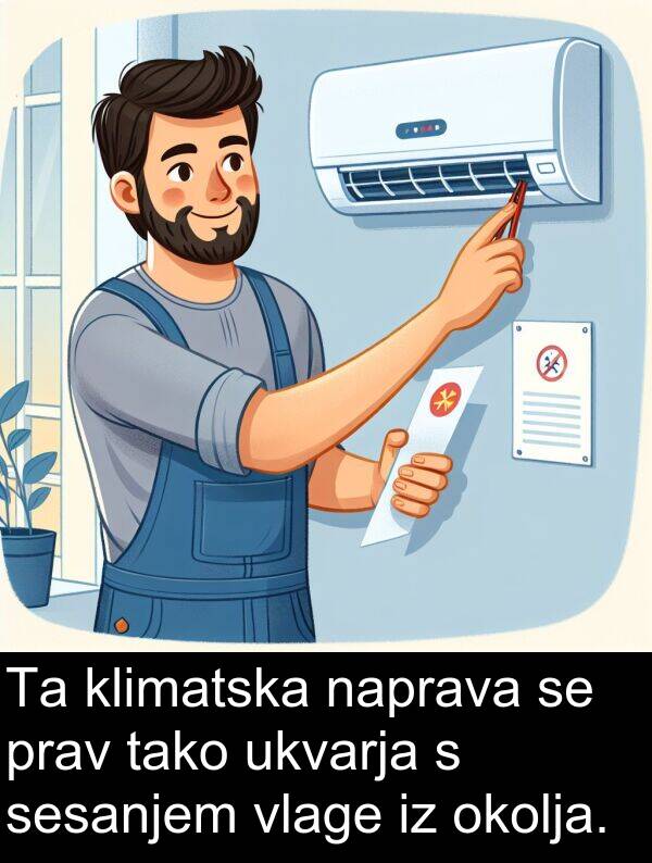 sesanjem: Ta klimatska naprava se prav tako ukvarja s sesanjem vlage iz okolja.