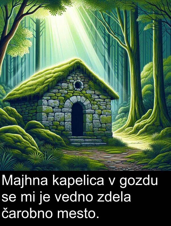 kapelica: Majhna kapelica v gozdu se mi je vedno zdela čarobno mesto.
