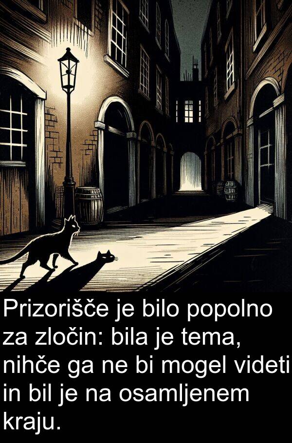 mogel: Prizorišče je bilo popolno za zločin: bila je tema, nihče ga ne bi mogel videti in bil je na osamljenem kraju.