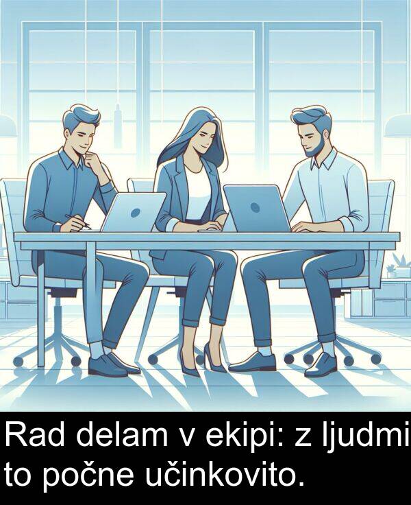 ekipi: Rad delam v ekipi: z ljudmi to počne učinkovito.