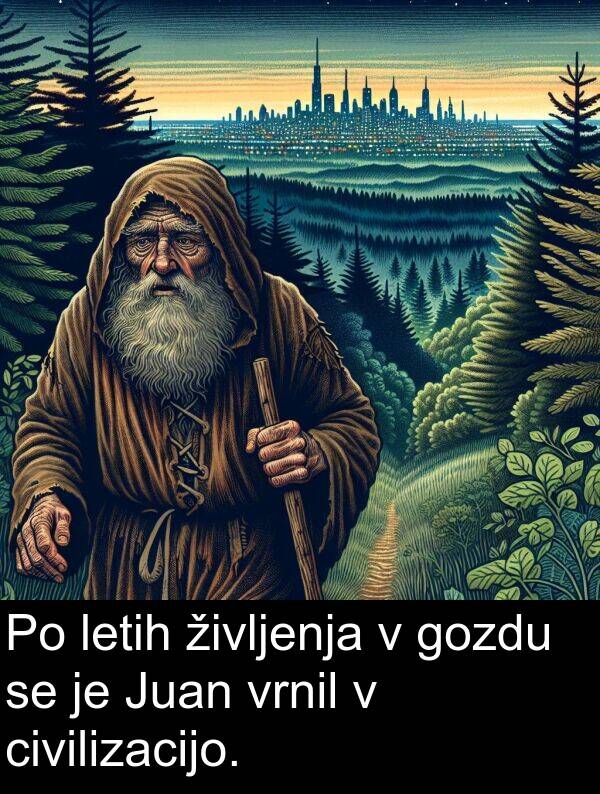življenja: Po letih življenja v gozdu se je Juan vrnil v civilizacijo.