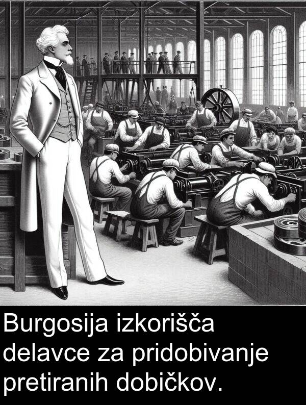 pridobivanje: Burgosija izkorišča delavce za pridobivanje pretiranih dobičkov.