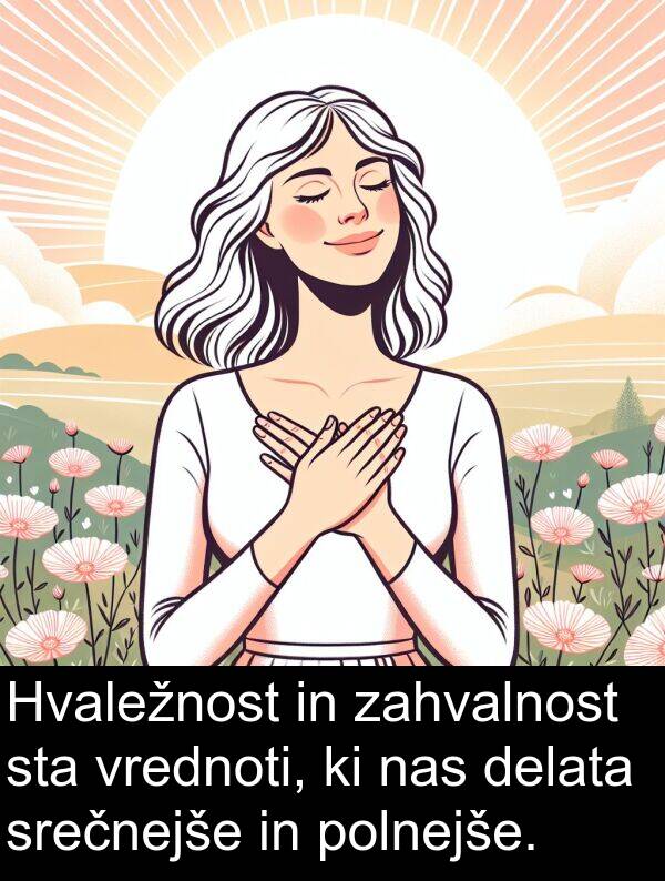 polnejše: Hvaležnost in zahvalnost sta vrednoti, ki nas delata srečnejše in polnejše.