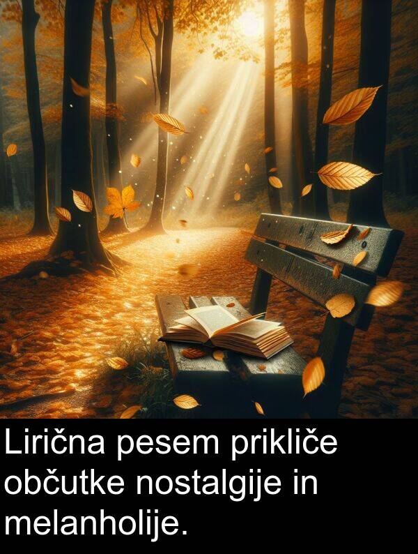 občutke: Lirična pesem prikliče občutke nostalgije in melanholije.