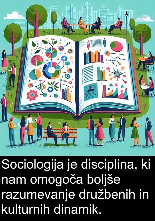 boljše: Sociologija je disciplina, ki nam omogoča boljše razumevanje družbenih in kulturnih dinamik.