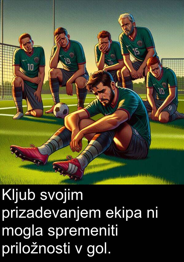 ekipa: Kljub svojim prizadevanjem ekipa ni mogla spremeniti priložnosti v gol.