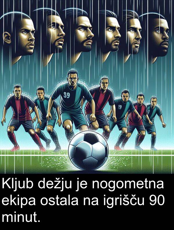 ekipa: Kljub dežju je nogometna ekipa ostala na igrišču 90 minut.