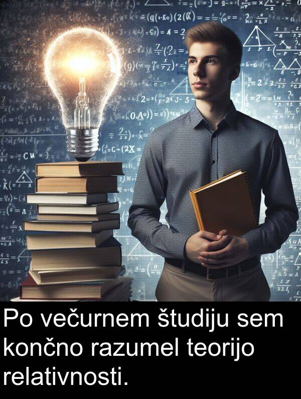 končno: Po večurnem študiju sem končno razumel teorijo relativnosti.