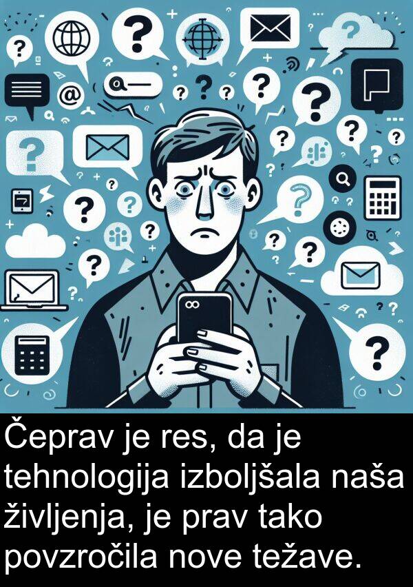 življenja: Čeprav je res, da je tehnologija izboljšala naša življenja, je prav tako povzročila nove težave.