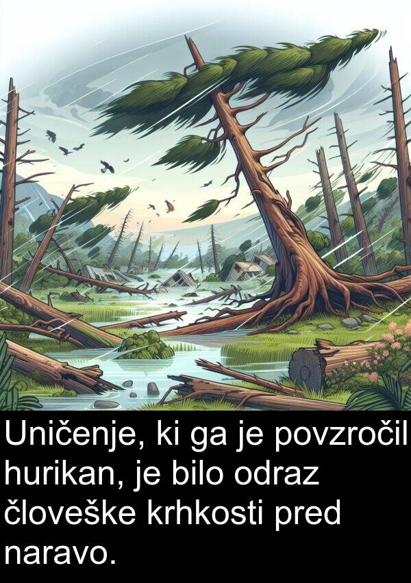 naravo: Uničenje, ki ga je povzročil hurikan, je bilo odraz človeške krhkosti pred naravo.