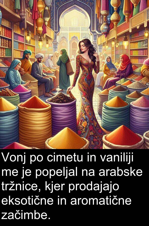 eksotične: Vonj po cimetu in vaniliji me je popeljal na arabske tržnice, kjer prodajajo eksotične in aromatične začimbe.