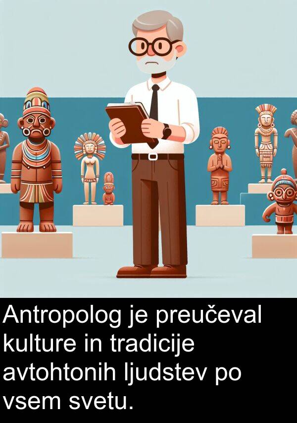 kulture: Antropolog je preučeval kulture in tradicije avtohtonih ljudstev po vsem svetu.