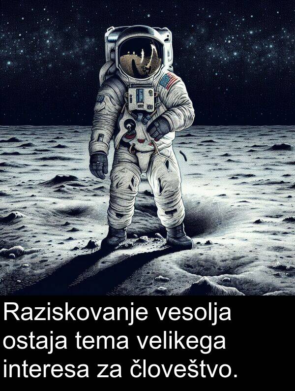 velikega: Raziskovanje vesolja ostaja tema velikega interesa za človeštvo.