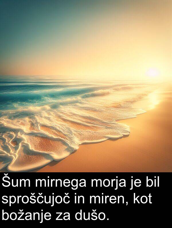 morja: Šum mirnega morja je bil sproščujoč in miren, kot božanje za dušo.