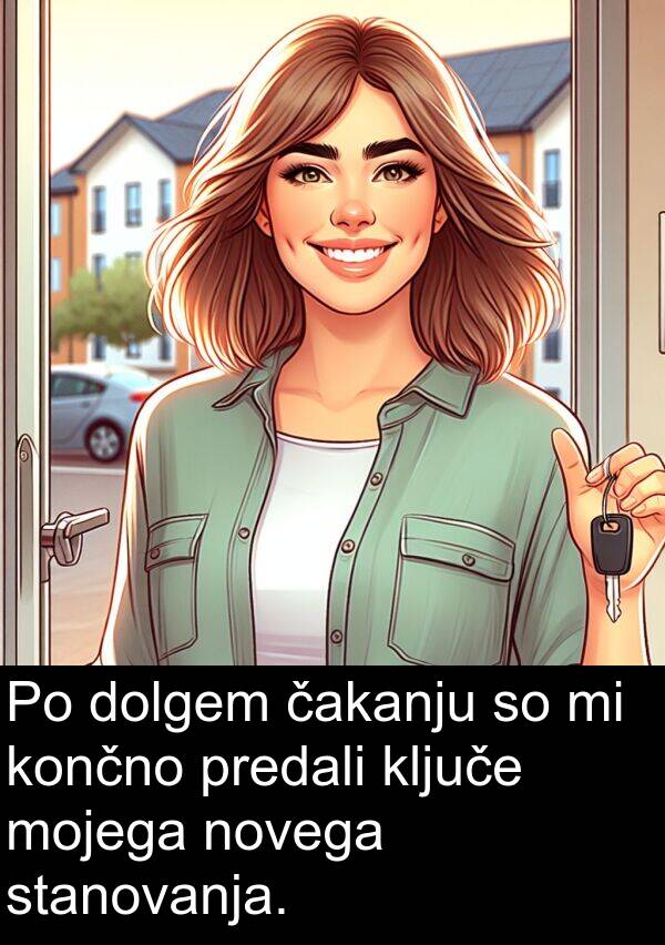 mojega: Po dolgem čakanju so mi končno predali ključe mojega novega stanovanja.