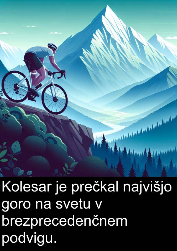 brezprecedenčnem: Kolesar je prečkal najvišjo goro na svetu v brezprecedenčnem podvigu.