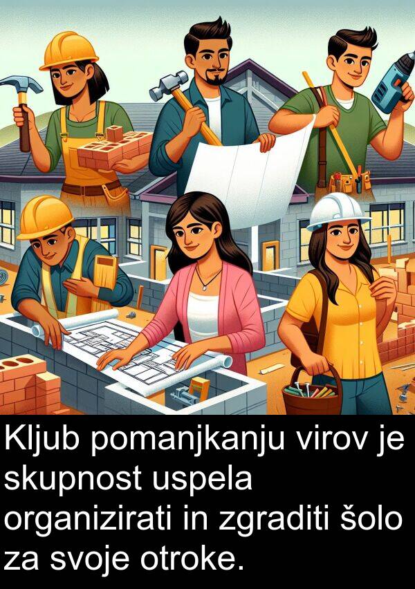 šolo: Kljub pomanjkanju virov je skupnost uspela organizirati in zgraditi šolo za svoje otroke.