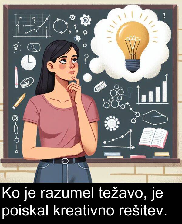 kreativno: Ko je razumel težavo, je poiskal kreativno rešitev.