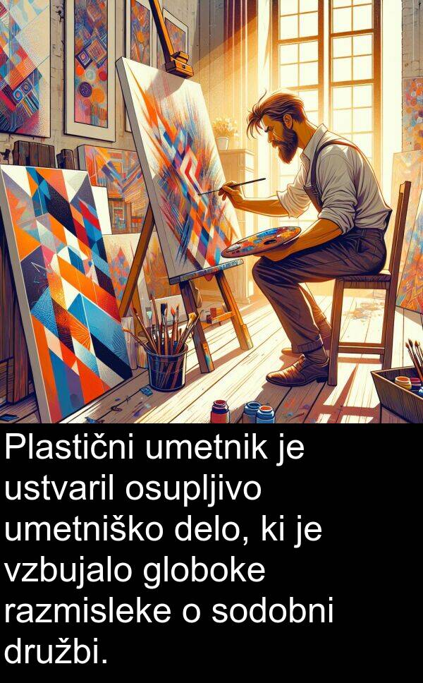 sodobni: Plastični umetnik je ustvaril osupljivo umetniško delo, ki je vzbujalo globoke razmisleke o sodobni družbi.