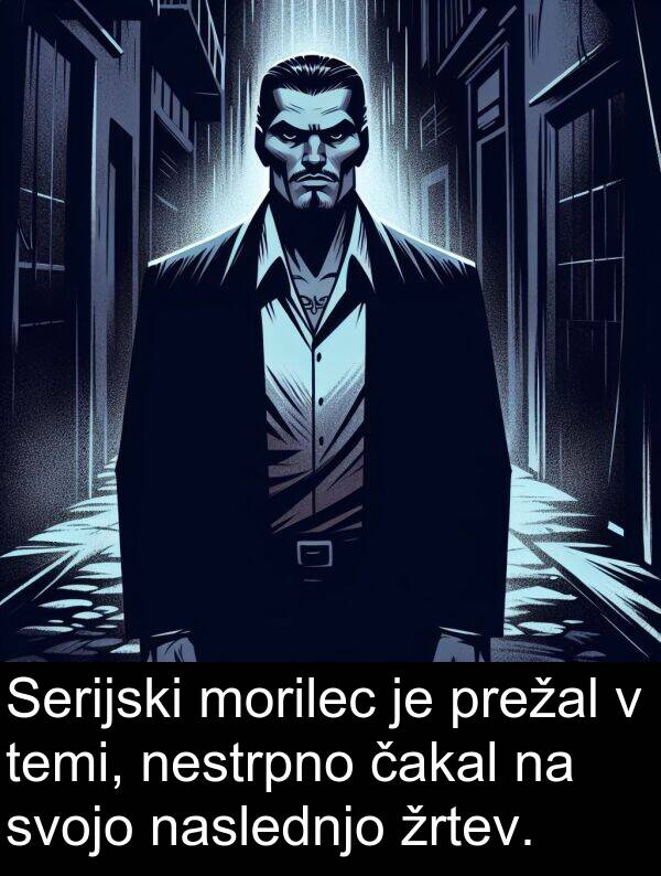 čakal: Serijski morilec je prežal v temi, nestrpno čakal na svojo naslednjo žrtev.