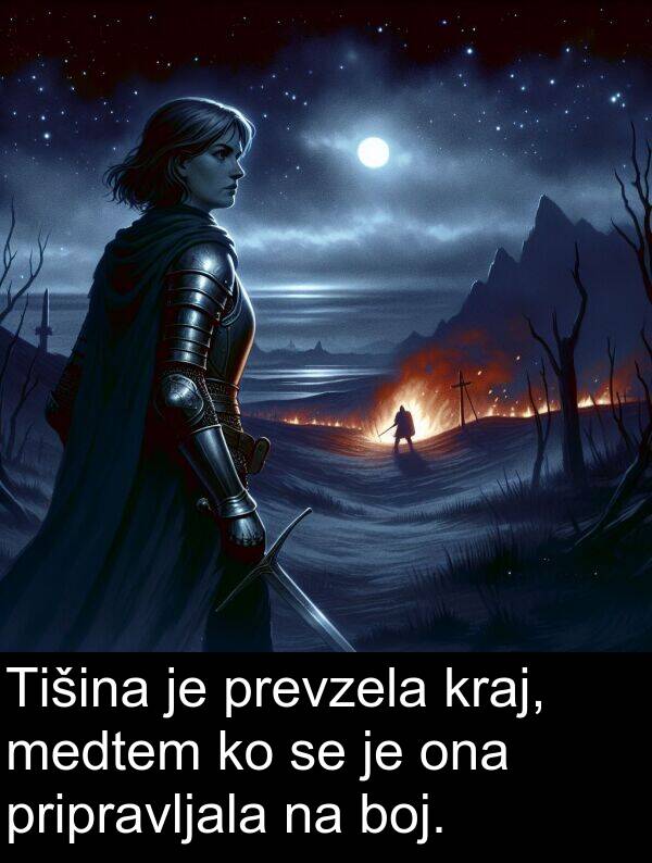 ona: Tišina je prevzela kraj, medtem ko se je ona pripravljala na boj.