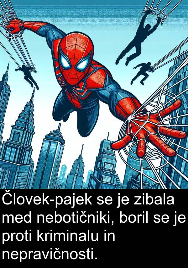 boril: Človek-pajek se je zibala med nebotičniki, boril se je proti kriminalu in nepravičnosti.