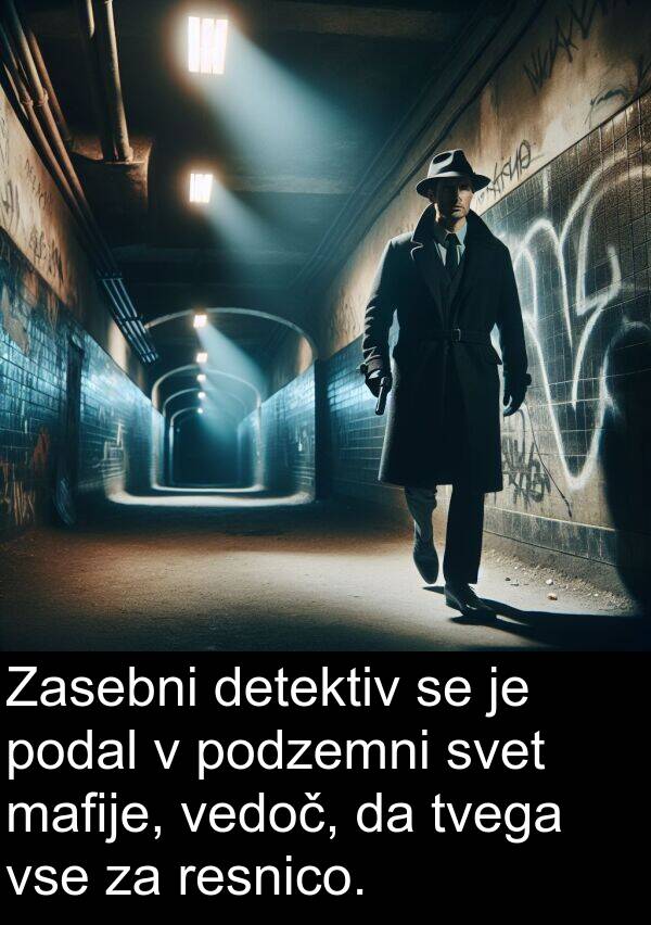 mafije: Zasebni detektiv se je podal v podzemni svet mafije, vedoč, da tvega vse za resnico.