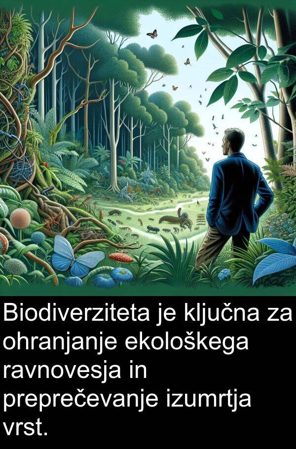 ekološkega: Biodiverziteta je ključna za ohranjanje ekološkega ravnovesja in preprečevanje izumrtja vrst.