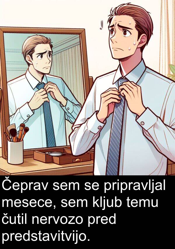 mesece: Čeprav sem se pripravljal mesece, sem kljub temu čutil nervozo pred predstavitvijo.