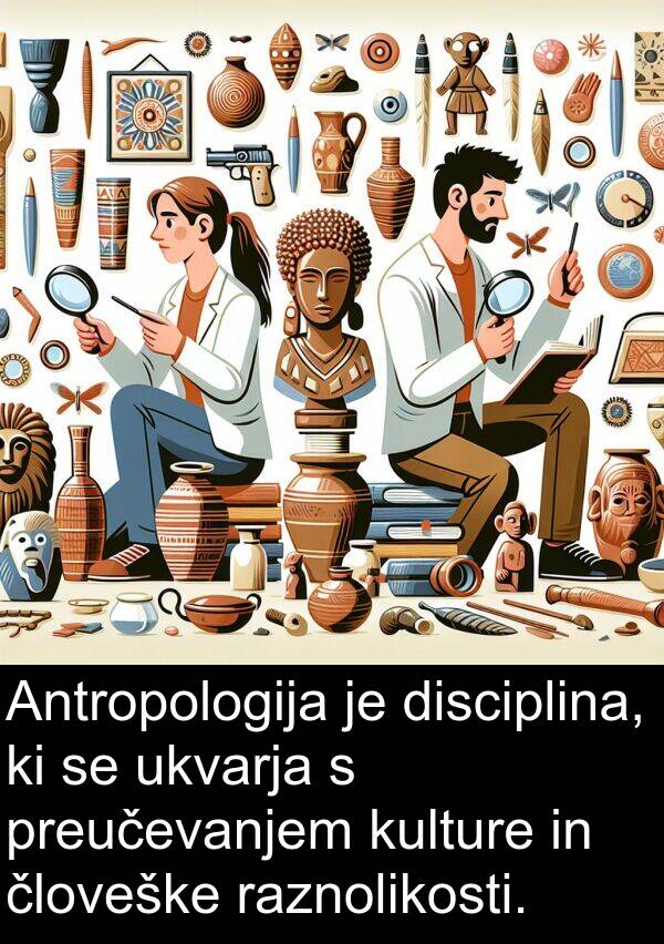 kulture: Antropologija je disciplina, ki se ukvarja s preučevanjem kulture in človeške raznolikosti.