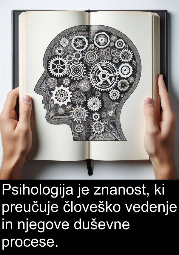 procese: Psihologija je znanost, ki preučuje človeško vedenje in njegove duševne procese.