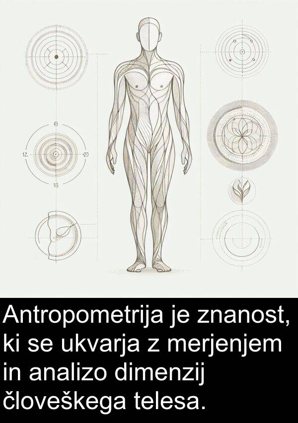 merjenjem: Antropometrija je znanost, ki se ukvarja z merjenjem in analizo dimenzij človeškega telesa.