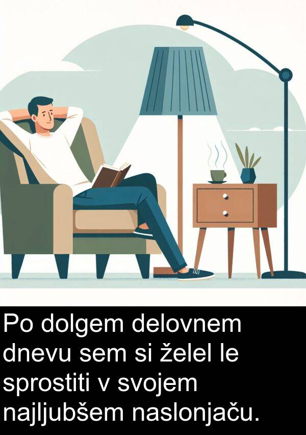 želel: Po dolgem delovnem dnevu sem si želel le sprostiti v svojem najljubšem naslonjaču.