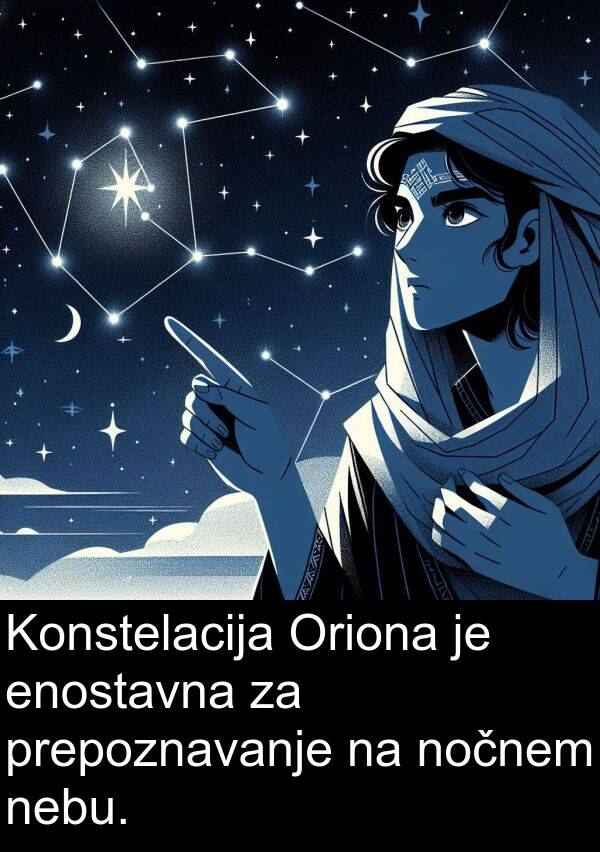 nebu: Konstelacija Oriona je enostavna za prepoznavanje na nočnem nebu.