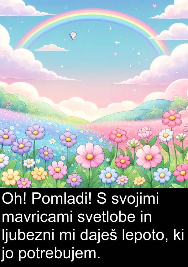 svetlobe: Oh! Pomladi! S svojimi mavricami svetlobe in ljubezni mi daješ lepoto, ki jo potrebujem.