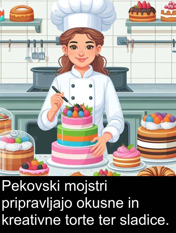 okusne: Pekovski mojstri pripravljajo okusne in kreativne torte ter sladice.