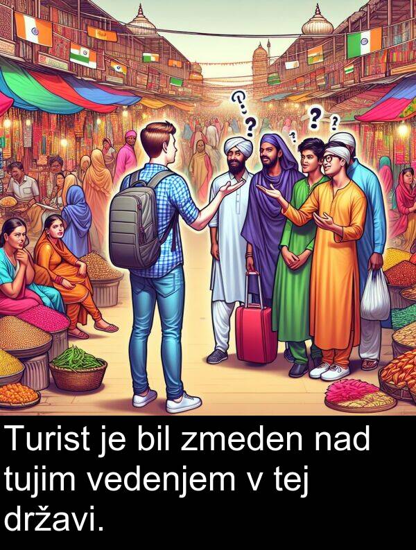 nad: Turist je bil zmeden nad tujim vedenjem v tej državi.