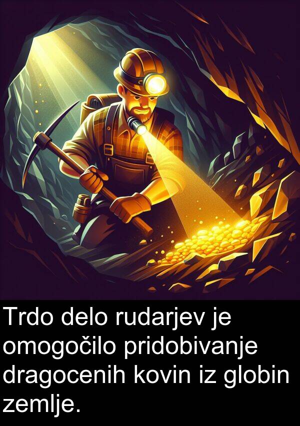 globin: Trdo delo rudarjev je omogočilo pridobivanje dragocenih kovin iz globin zemlje.