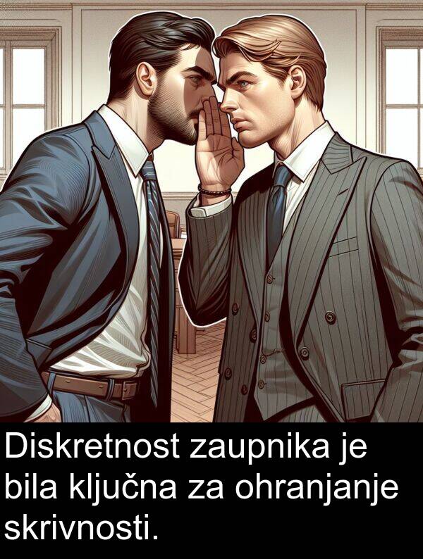 ključna: Diskretnost zaupnika je bila ključna za ohranjanje skrivnosti.