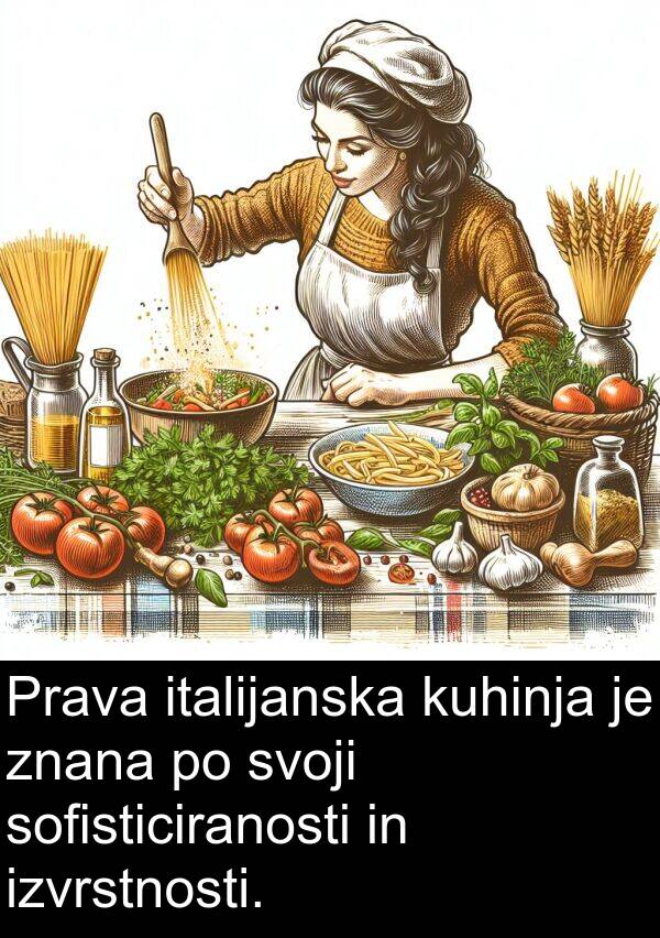 sofisticiranosti: Prava italijanska kuhinja je znana po svoji sofisticiranosti in izvrstnosti.