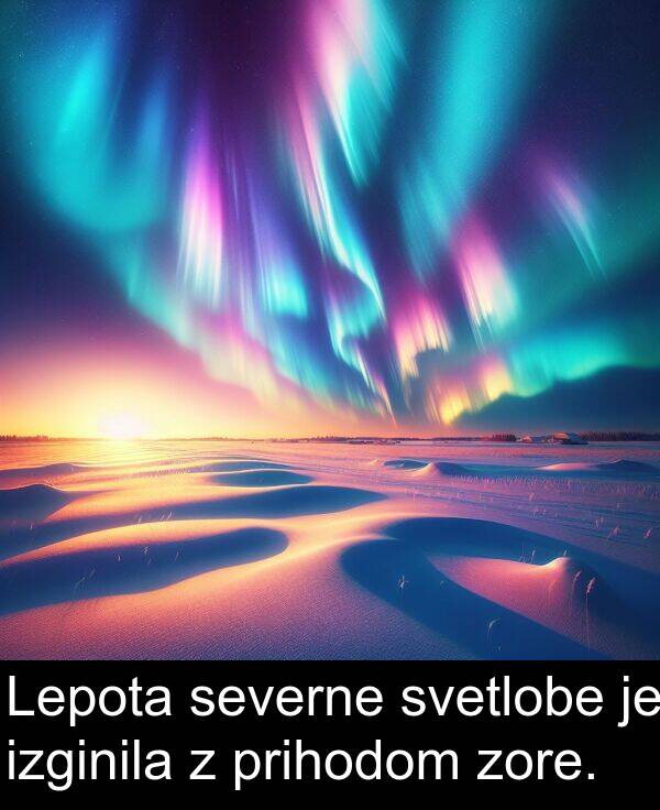 svetlobe: Lepota severne svetlobe je izginila z prihodom zore.