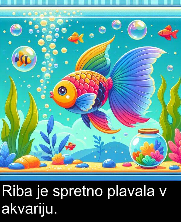 spretno: Riba je spretno plavala v akvariju.