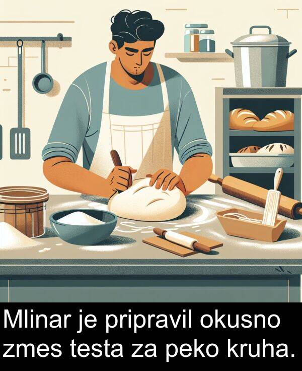 okusno: Mlinar je pripravil okusno zmes testa za peko kruha.