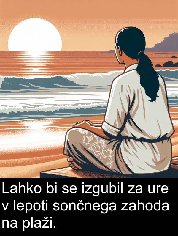 plaži: Lahko bi se izgubil za ure v lepoti sončnega zahoda na plaži.